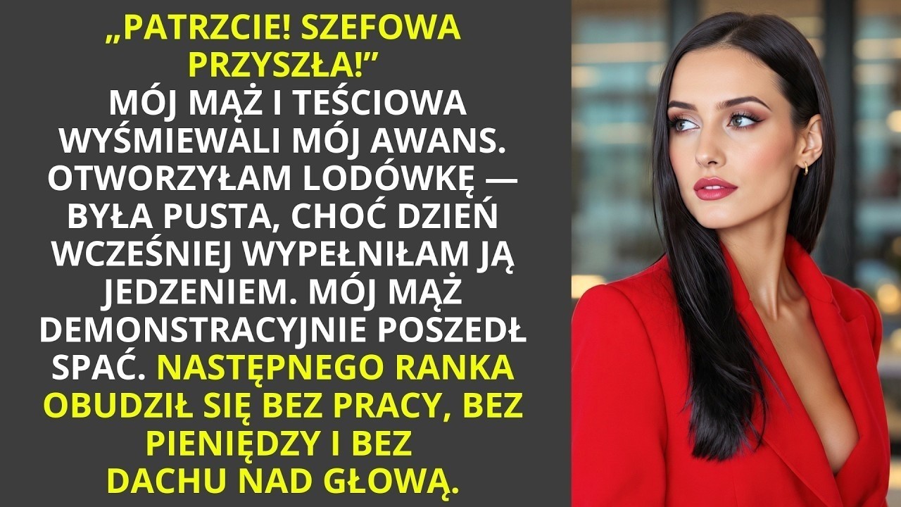 Pięć lat robiłam wszystko w tym domu, a kiedy wróciłam z wiadomością o awansie, znalazłam lodówkę pustą, bo zjedli wszystko w nocy, nie zostawiając mi nawet kęsa. Mąż i teściowa śmiali mi się w...