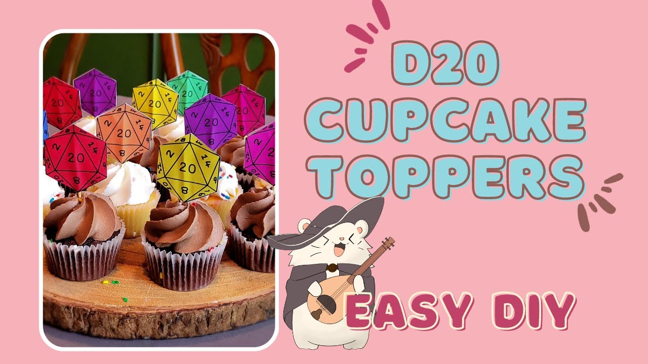 DIY Dungeons and Dragons D20 Cupcake Topper Tutorial