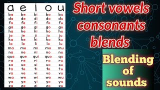 vowels and consonants | Blending of sounds | beginning Blending