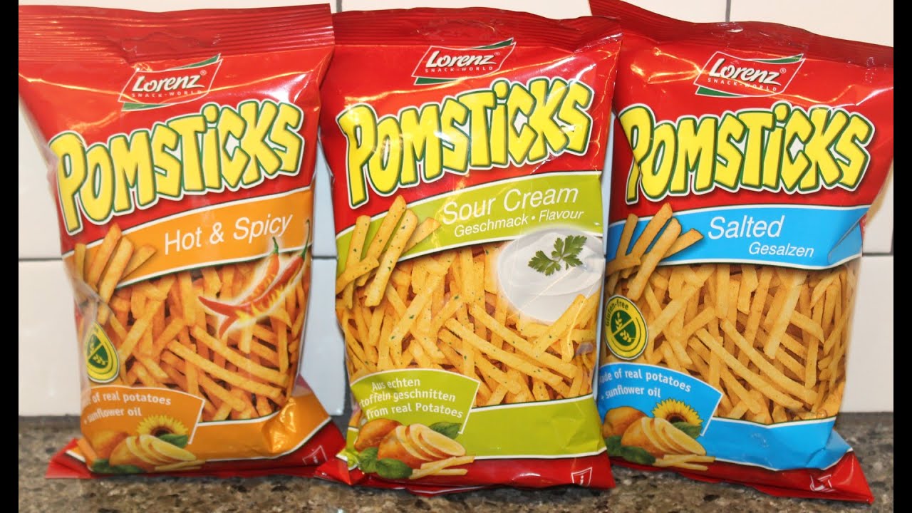 Lorenz Pomsticks: Hot & Spicy, Sour Cream & Salted Review - YouTube