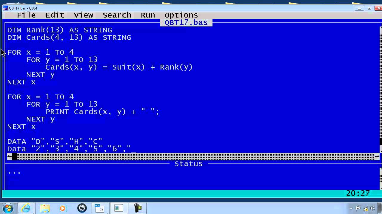 QBasic Tutorial 21 - Read And Data Matrix - QB21