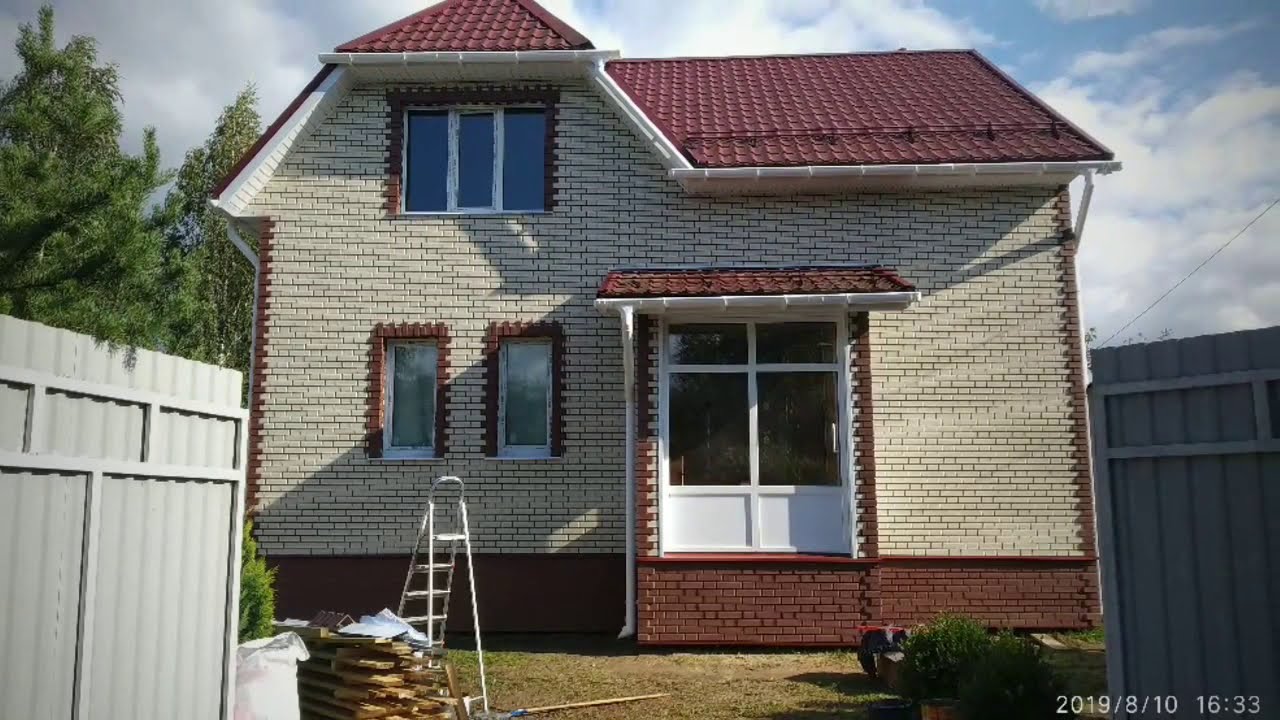 Отделка Фасада панелями под кирпич Фото видео отчёт Монтаж утепление ...