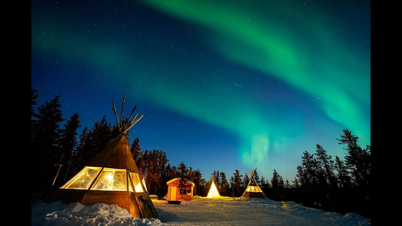 Aurora Experience in Glass Tipi and Cabin at Arctic Aurora Camp