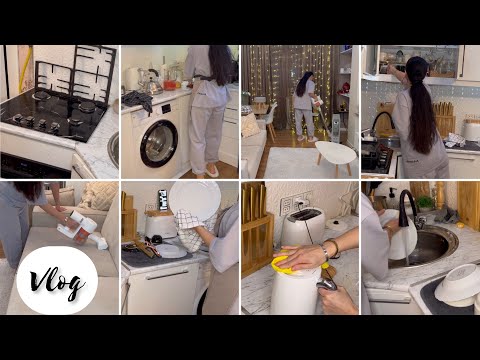 Təmizlik Vlogu•Tezləşdirilmiş Mətbəx və Salon Təmizliyi•İzləyən yerində durmayacaq•Clean With me•