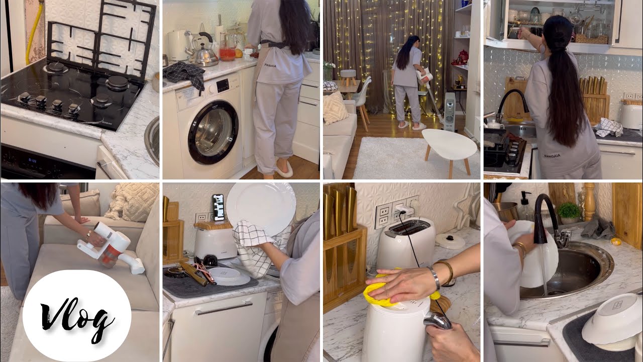 Təmizlik Vlogu•Tezləşdirilmiş Mətbəx və Salon Təmizliyi•İzləyən yerində durmayacaq•Clean With me•