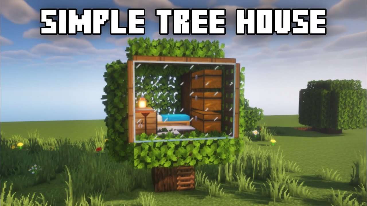 Minecraft : Simple Tree House Build Tutorial - YouTube