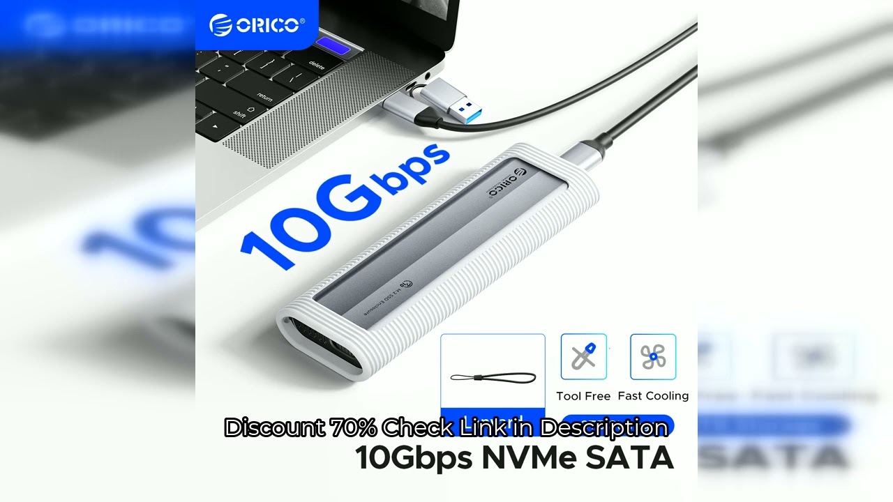 ORICO M.2 NVMe SATA SSD Enclosure Tool-Free USB External 10Gbps M.2 NVMe to USB Adapter Support UASP