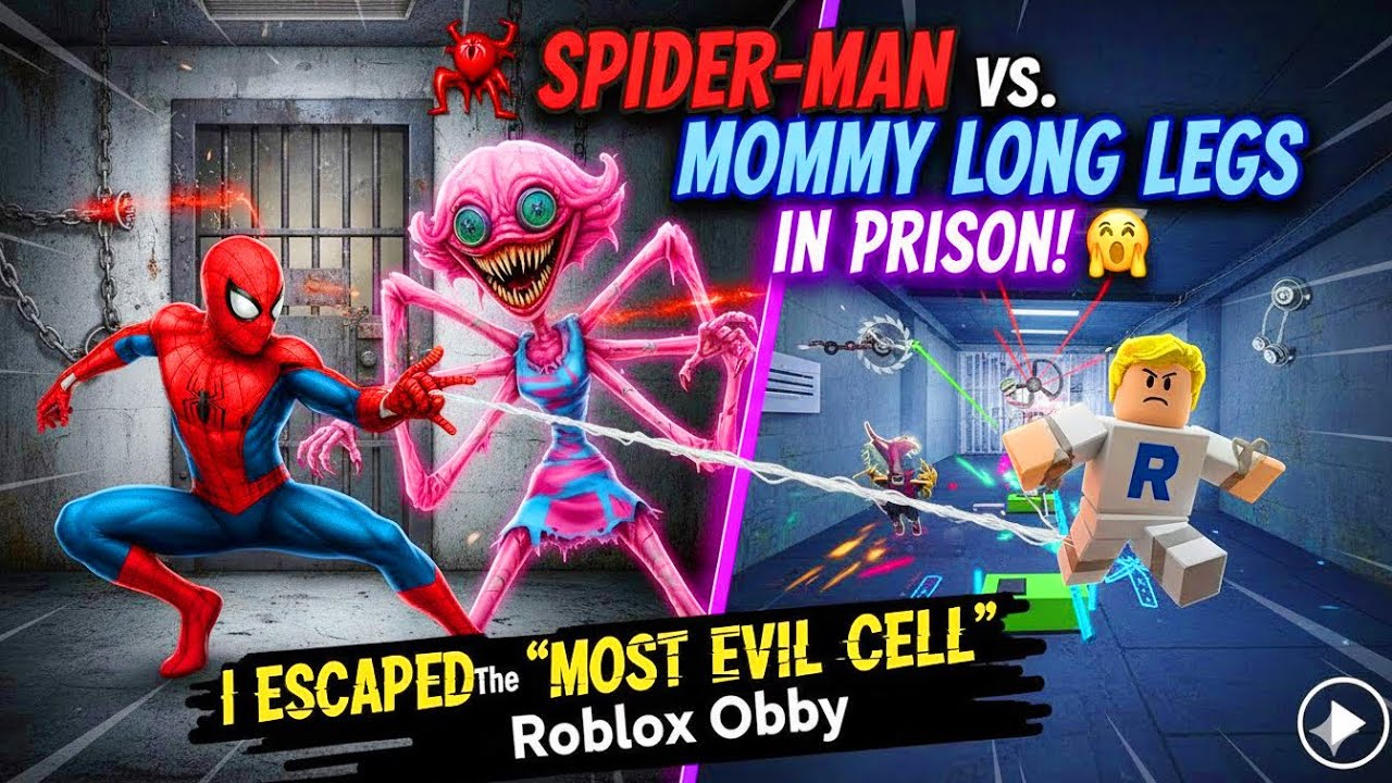 🕷️ SPIDER-MAN vs. MOMMY LONG LEGS IN PRISON! 🤯 I ESCAPED The "MOST EVIL CELL" Roblox Obby