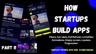 React native app 2023 | filters | sorting | react-lottie-file animations | loaders | Part 11 | Hindi