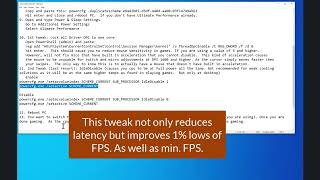 Windows tweaks to lower latency and improve 1% lows