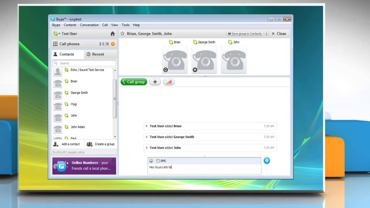 Skype®: How to create a Group to put related contacts together