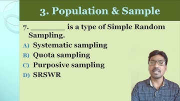 FY B Com, Sub - Business Maths & Stats, Unit :3 - Population & Sample (MCQ)