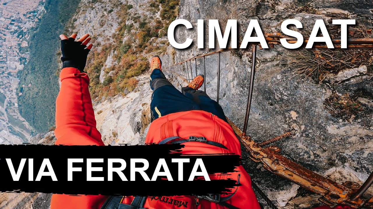70m drabiny nad jeziorem Garda | Via Ferrata dell'Amicizia na Cima Sat