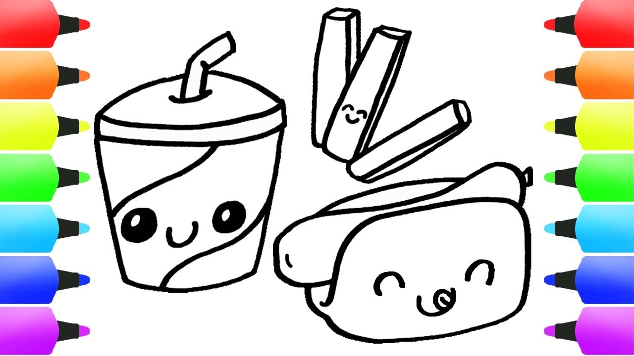 Download FAST FOOD (Junk Food?) Drawing for Kids! Easy Drawings ...