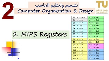 Chapter 2 | 2. MIPS Registers تصميم و تنظيم حاسب