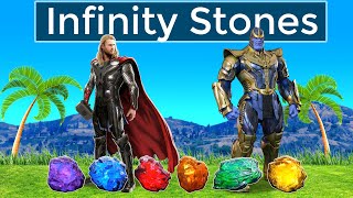 THANOS vs THOR Ultimate Infinity Stones Mega Ramp Challenge