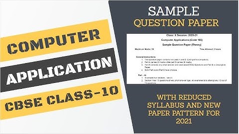 Sample Paper Computer Application Class X  2021