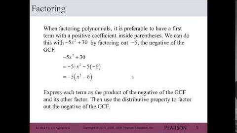 The GCF and Factoring by Grouping: MAT 101 Chap 6.1 Notes Video