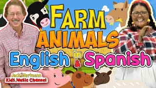 Farm Animals in ENGLISH and SPANISH! | Jack Hartmann