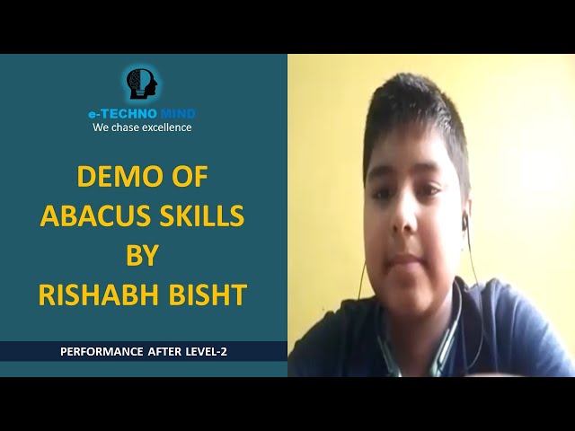 Tables are fun for me -Abacus demo by Rishabh Bisht -visualization method after level-2 (Kotdwara).