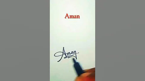 Aman Name Signature Style | A Letter Signature Style ✍️ #viral #signature #art #shorts #trending