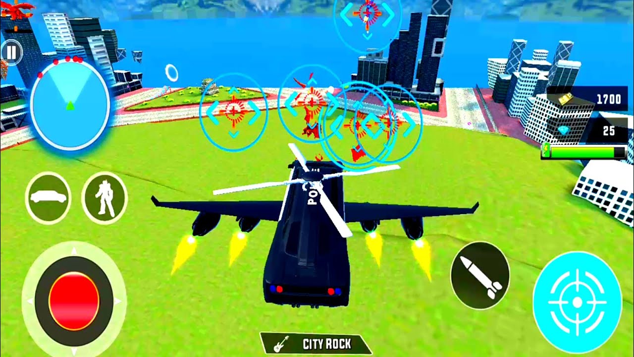 Flying Limo Police Helicopter Car Robot Games - Police Robot Transformation Game - Android Gameplay
