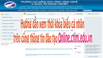 Hướng dẫn xem thời khóa biểu cá nhân trên cổng thông tin đào tạo Online.ctim.edu.vn