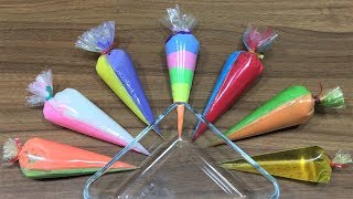 Making Slime with Mini Pipping Bags | Mixing Soft Clay into Slime