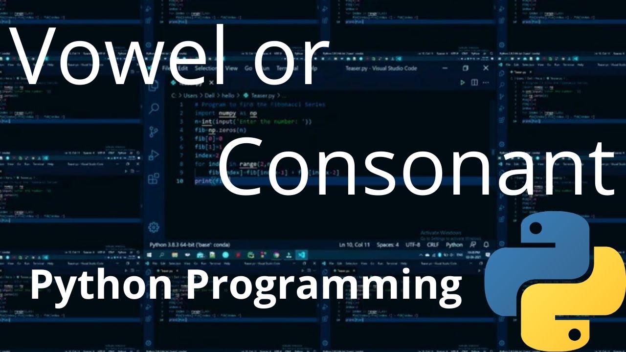 7. Check whether a Character is a Vowel or Consonant(Using IF ...