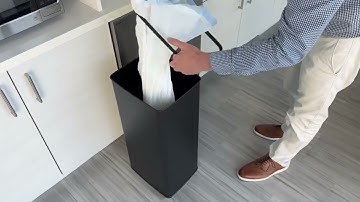 iTouchless 14 Gallon Black Sliding Lid Sensor Kitchen Trash Can with AbsorbX Odor Filter