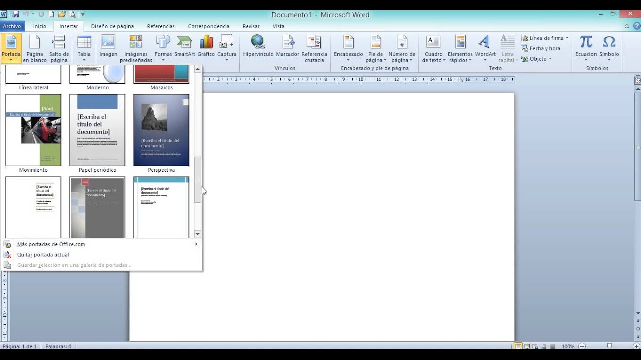 Como Crear Un Indice Autom tico Y Una Portada En Word YouTube