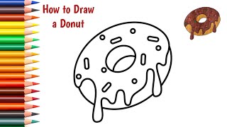 How to Draw a Donut Easy step by step | donut ki drawing | drawing donut | Purprize Zee