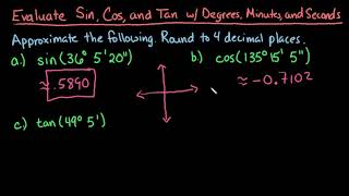 Evaluate Sin, Cos, Tan with Degrees, Minutes, Seconds in TI-84