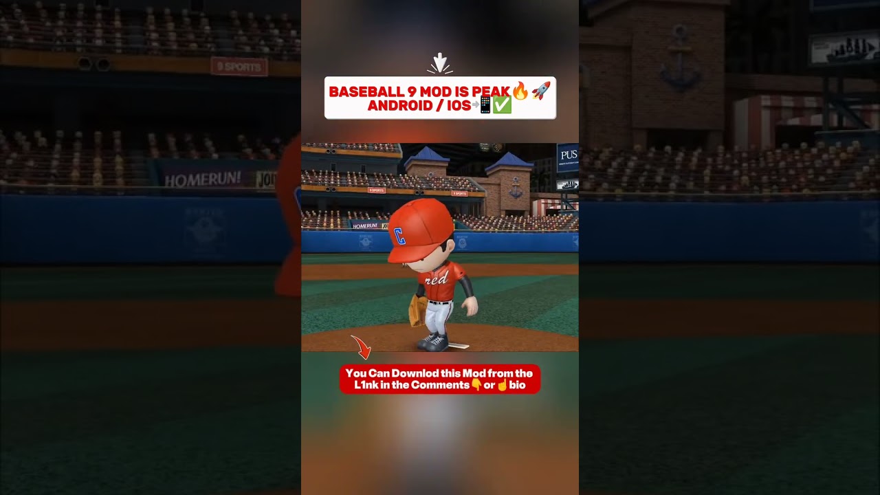 Baseball 9 M0d is peak!🔥📲 Play on Android / iOS 📲 Realistic baseball vibes ⚾🎮 Don’t miss the homerun