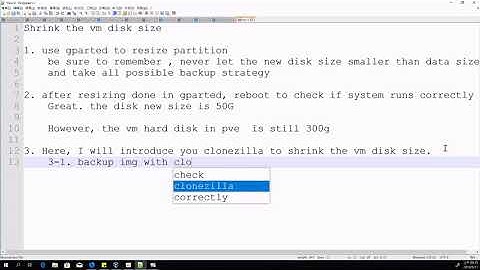 [proxmox] shrink the vm disk size with clonezilla