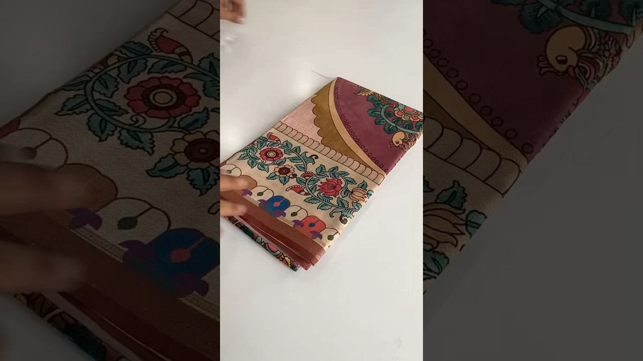 Soft Silk Kalamakari Fusion Printed Saree