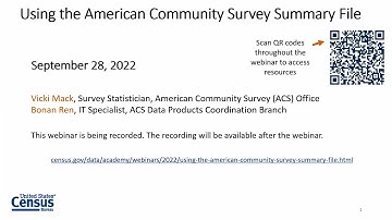 Using the American Community Survey Summary File