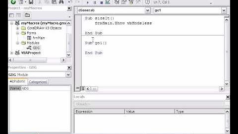 GDG Macros Tutorials Lesson 3 Using VBA and CorelDraw Add a basic form then use it to size shapes