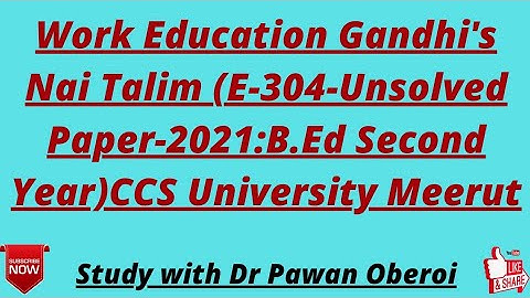 Work Education Gandhi