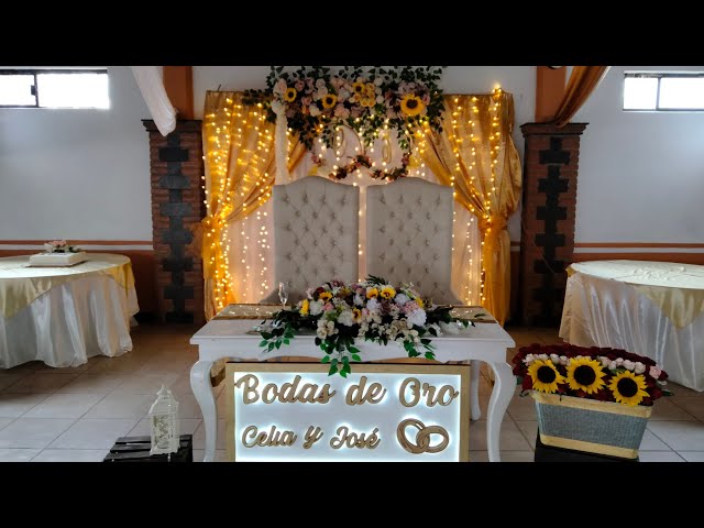 Decoración de SALONES de FIESTAS - BODAS de ORO, cómo se decoró el  aniversario 50 