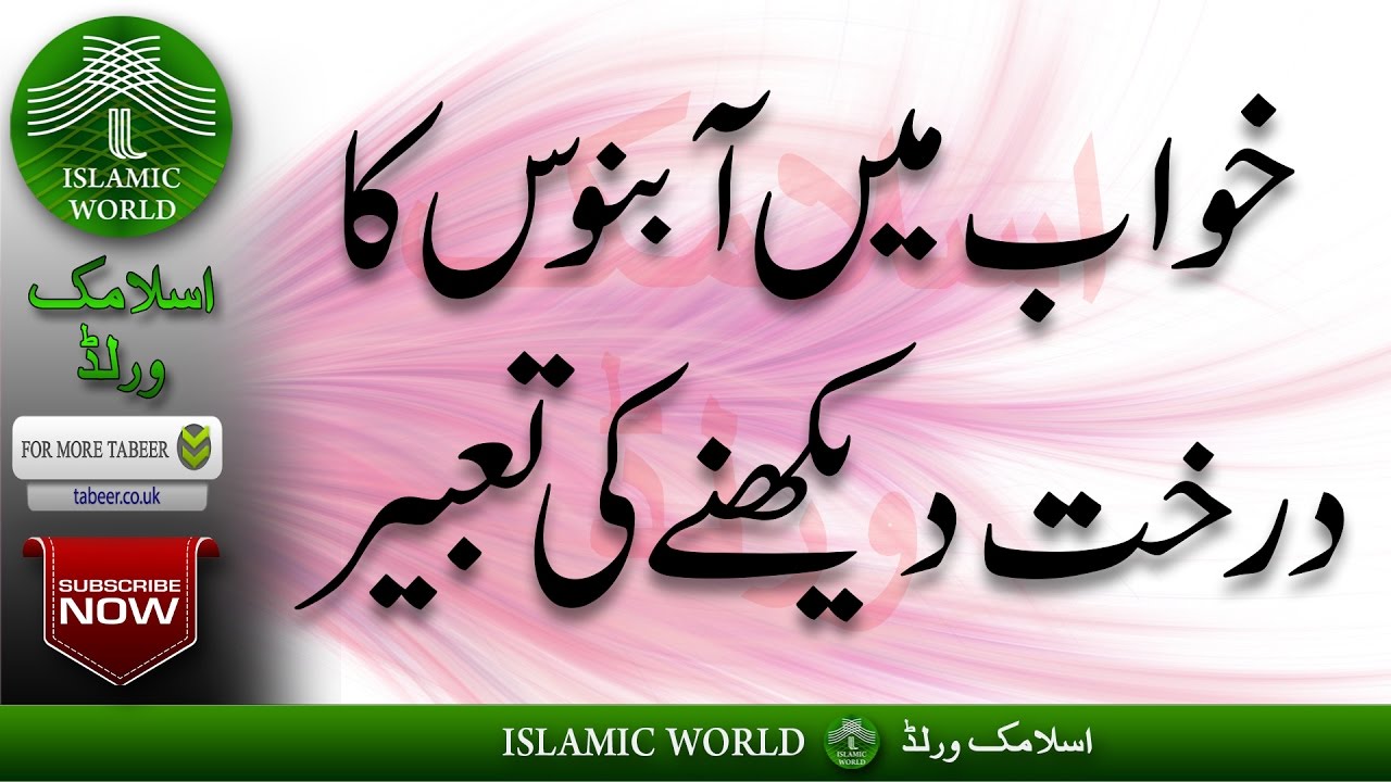 Khwabon Ki Tabeer In Urdu - Khwab Mein Aabnoos Ka Darakht Dekhna - Khwab Mein Aabnoos Dekhna