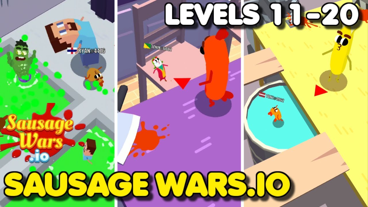Sausage Wars.io Be the Last Standing Sausage! Levels 1120 Gameplay 3 (Android & iOS Game