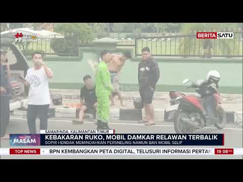 Mobil Damkar Terbalik Menuju Lokasi Kebakaran di Samarinda, 3 Orang Terluka #BeritasatuMalam