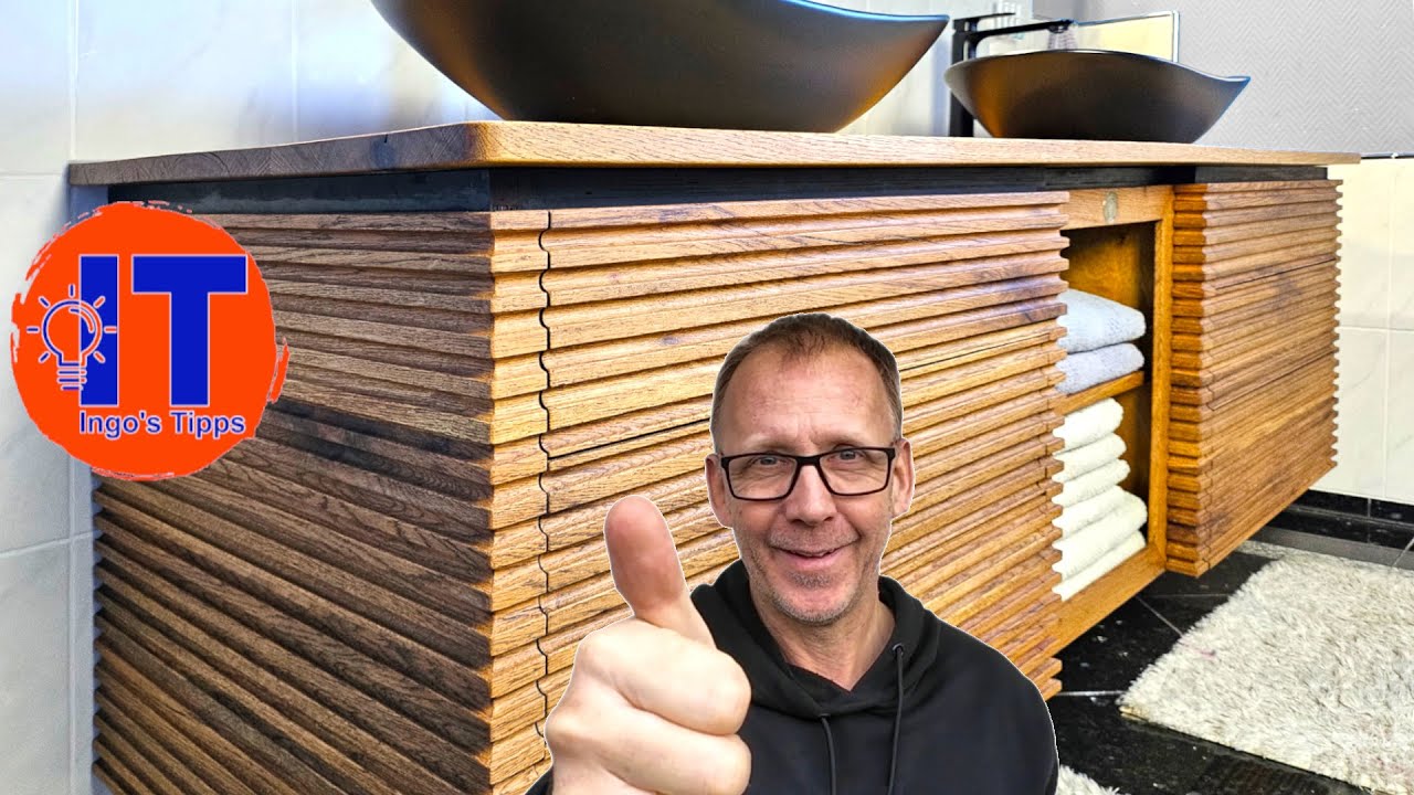 Doppelwaschtisch Badezimmer selber bauen – Korpus & Eichenfront mit Struktur - Teil 2 | IngosTipps