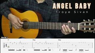 Angel Baby - Troye Sivan - Fingerstyle Guitar Tutorial   TAB & Lyrics