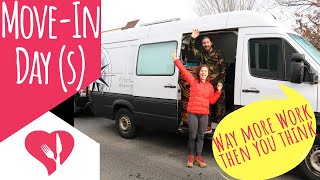 The Struggle of Downsizing to VanLife - Moving into our Sprinter Van | FnA Van Life