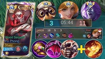 TUTORIAL YU ZHONG: HOW TO PLAY LATE GAME USING THIS BUILD TO COMEBACK! - MLBB