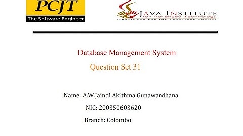 DBMS  Question Set 31