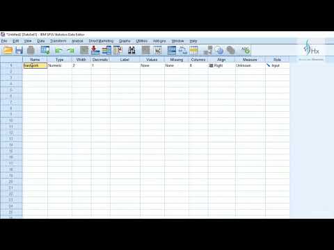 002. SPSS Variable Type Numeric Defining Names, Width, Decimal & Labels for variables