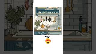 Kitchen Interior Coloring Cozy Kitchen Drawing Relaxing Art